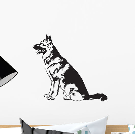 Sitting Dog German Shepherd Wall Decal