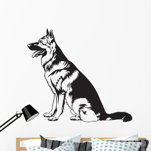 Sitting Dog German Shepherd Wall Decal
