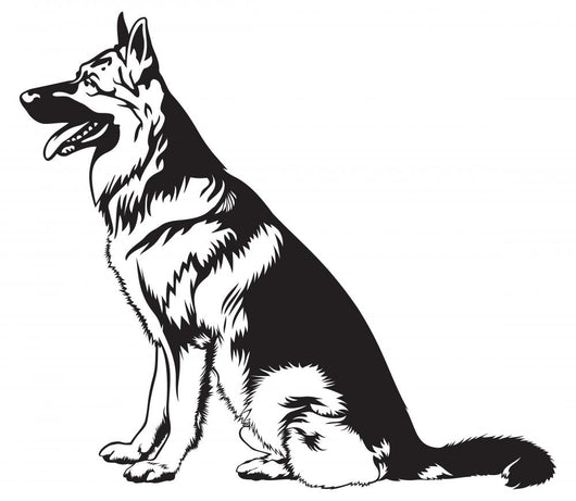 Sitting Dog German Shepherd Wall Decal