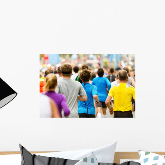 Zieleinlauf Beim Marathon Wall Decal