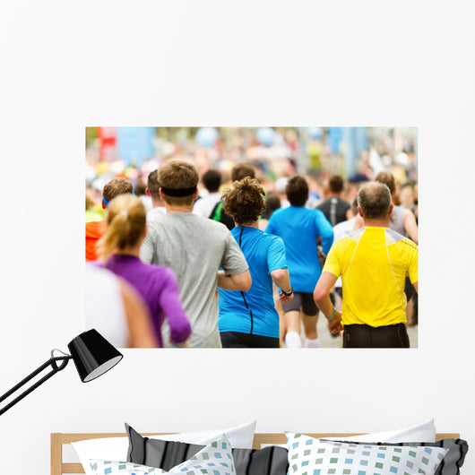 Zieleinlauf Beim Marathon Wall Decal