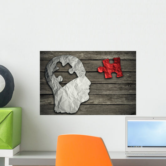 Puzzle Head Brain Concept Wall Decal