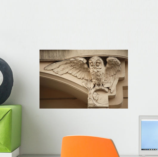 Owl Art Nouveau Building Wall Decal