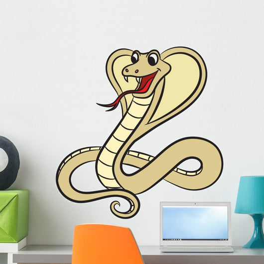 Illustration Cobra Snake White Wall Decal