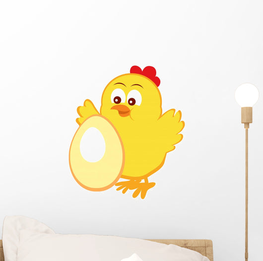 Emblem with Cute Chicken Wall Decal