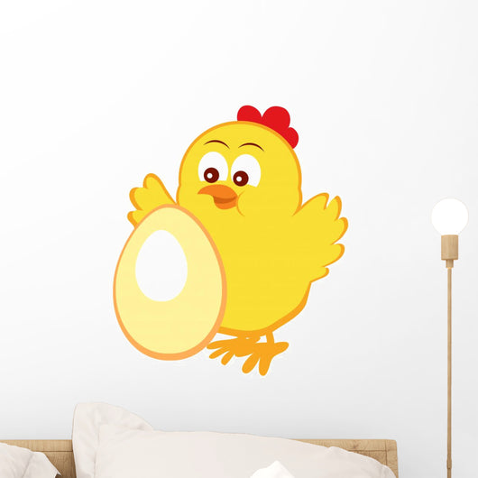 Emblem with Cute Chicken Wall Decal