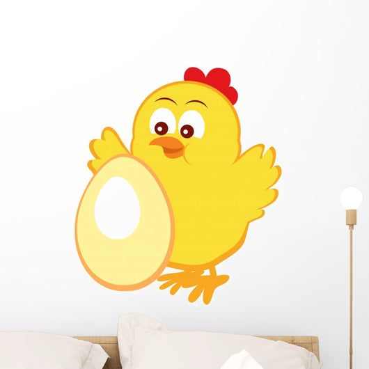 Emblem with Cute Chicken Wall Decal