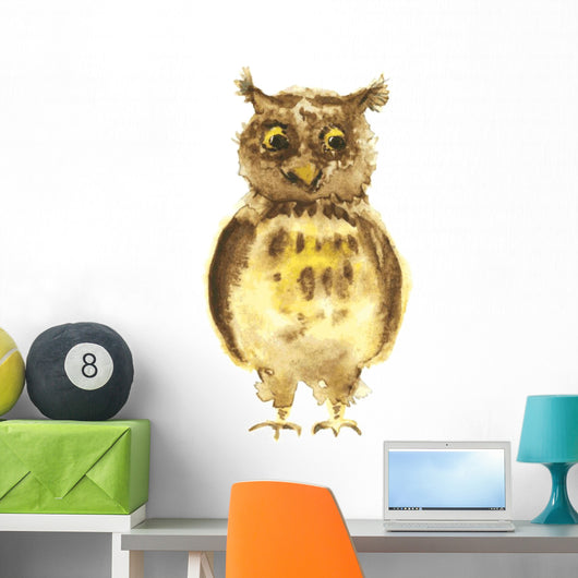 Watercolor Owl Vector Wall Decal