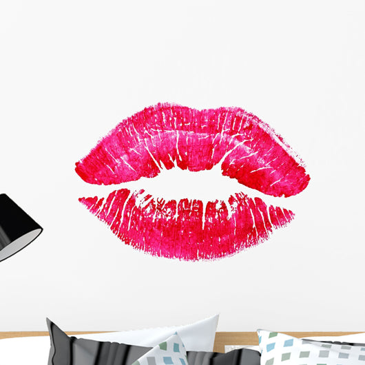 Beautiful Red Lips White Wall Decal