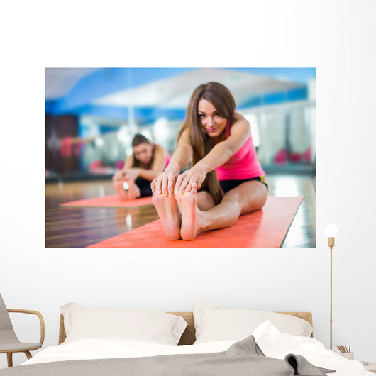 Class and Instructor Doing Wall Decal