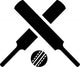 Crossed Cricket Bats with Wall Decal
