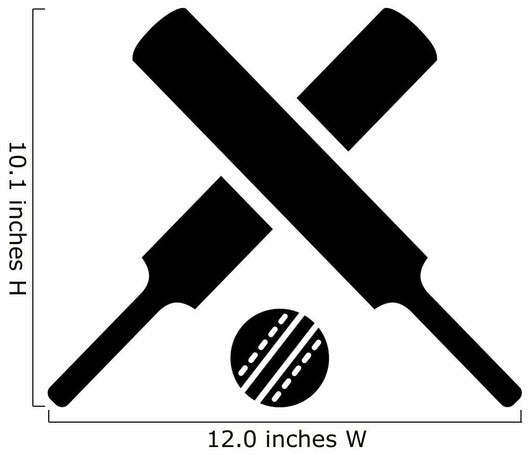 Crossed Cricket Bats with Wall Decal