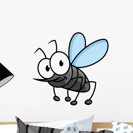 Funny Smiling Gray Mosquito Wall Decal