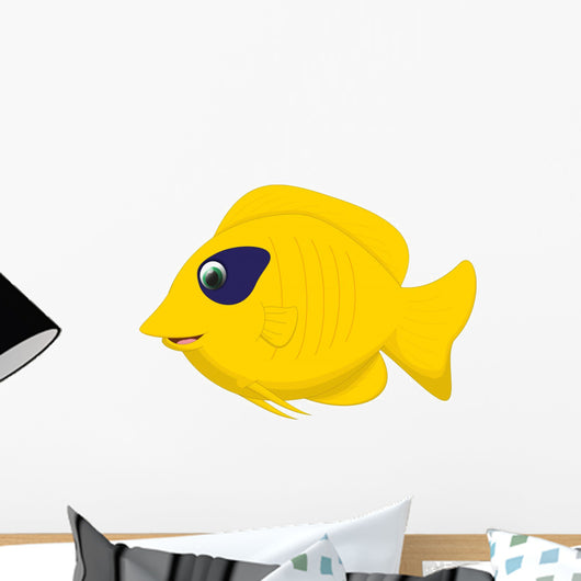 Cute Butterfly Fish Cartoon Wall Decal