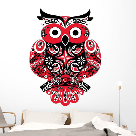 Russian Polka Owl Wall Decal