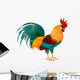 Painted Rooster White with Wall Decal
