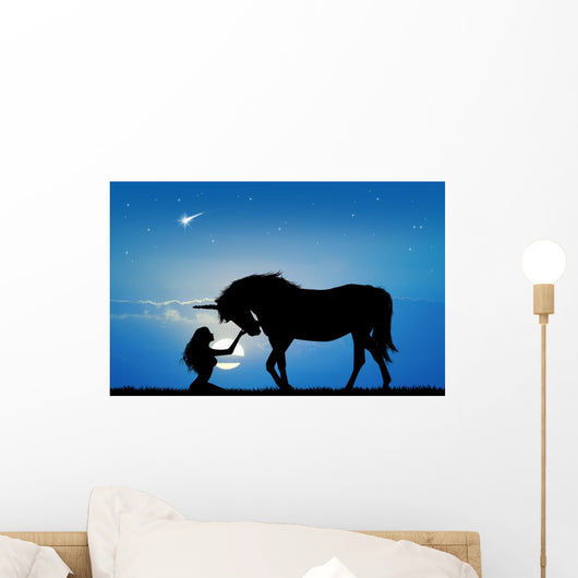 Unicorn and Girl Wall Decal