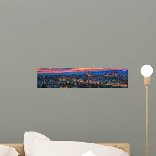 Florence City Sunset Wall Decal Panoramic Wall Decal Design 1