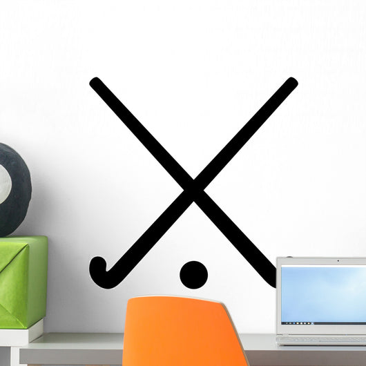 Field Hockey Sticks with Wall Decal