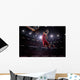 Red Basketball Player Action Wall Decal Design 1