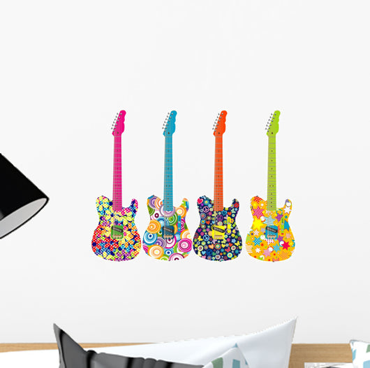 Flower Power Guitars Wall Stickers Wall Decal