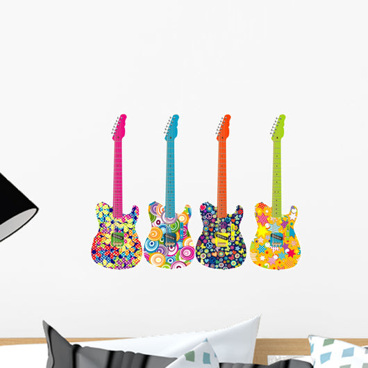 Flower Power Guitars Wall Stickers Wall Decal