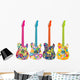 Flower Power Guitars Wall Stickers Wall Decal