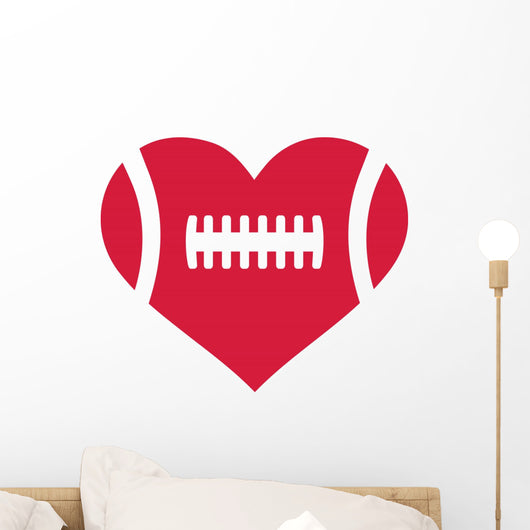 American Football Heart Wall Decal