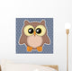 Cute Owl Label Dotted Wall Decal