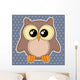 Cute Owl Label Dotted Wall Decal