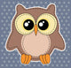 Cute Owl Label Dotted Wall Decal