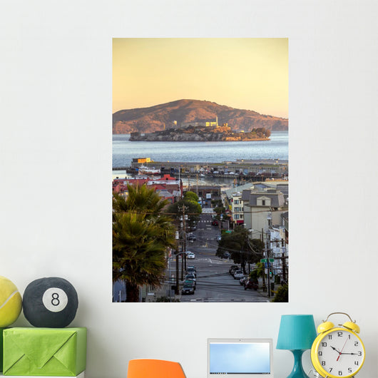 Alcatraz Island in San Francisco, USA. Wall Mural