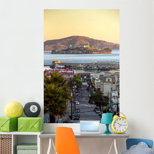 Alcatraz Island in San Francisco, USA. Wall Mural