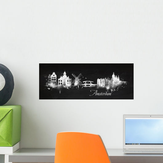 Silhouette Chalk Amsterdam Wall Decal