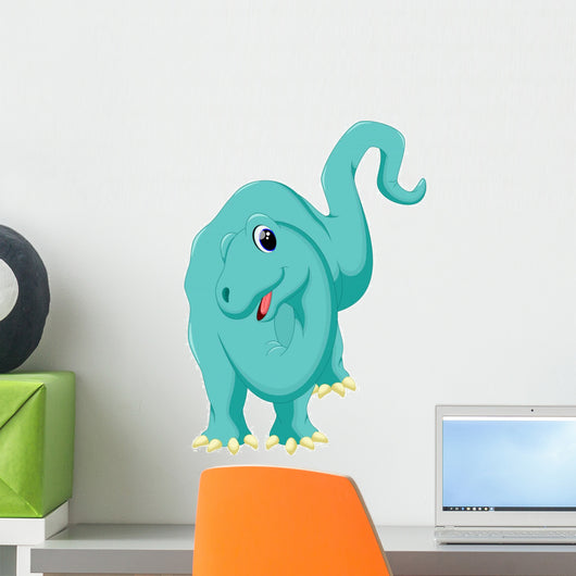 Cute Brontosaurus Cartoon Wall Decal