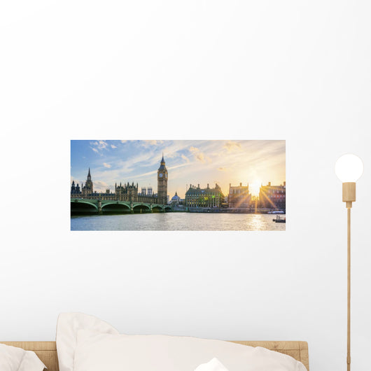 Panoramic Big Ben Clock Wall Decal Panoramic Wall Decal