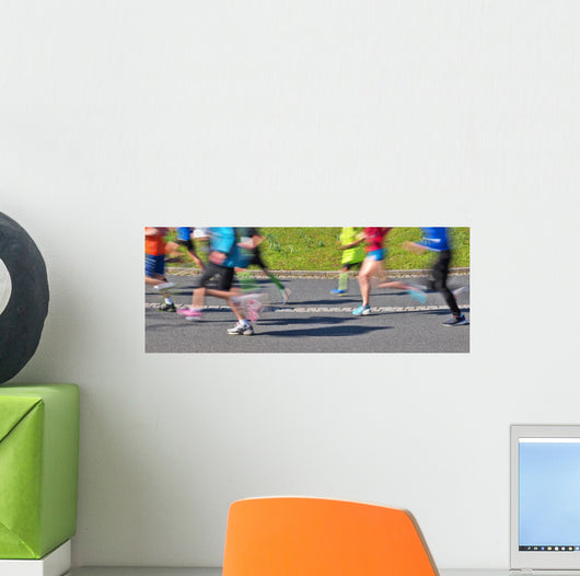 Sportler Beim Wettlauf Wall Decal