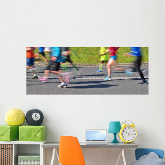 Sportler Beim Wettlauf Wall Decal