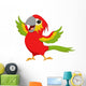 Happy macaw bird cartoon waving Wall Decal