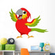 Happy macaw bird cartoon waving Wall Decal