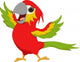 Happy macaw bird cartoon waving Wall Decal