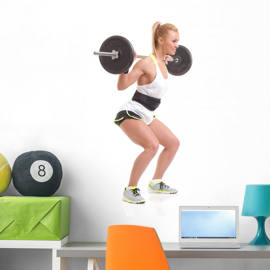 Fitness Girl Liftings Weights Wall Decal