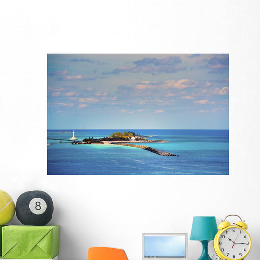 Astonishing Islet with Lighthouse Wall Decal