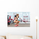 Sportive Woman Doing Squatting Wall Decal