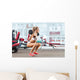 Sportive Woman Doing Squatting Wall Decal