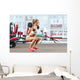 Sportive Woman Doing Squatting Wall Decal