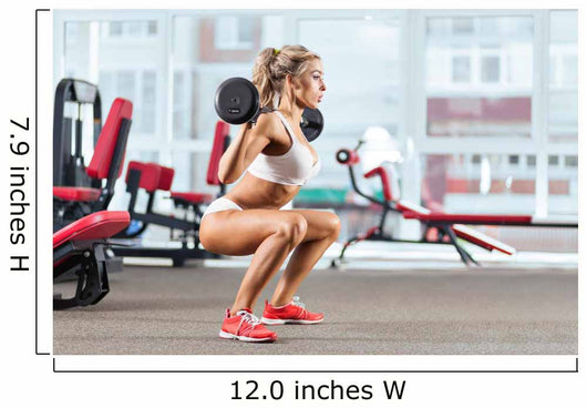 Sportive Woman Doing Squatting Wall Decal