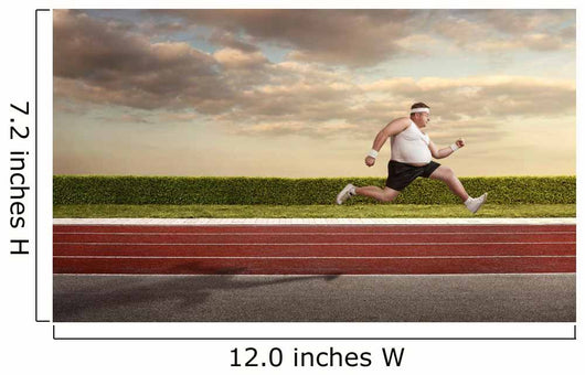 Funny Overweight Man Speeding Wall Decal