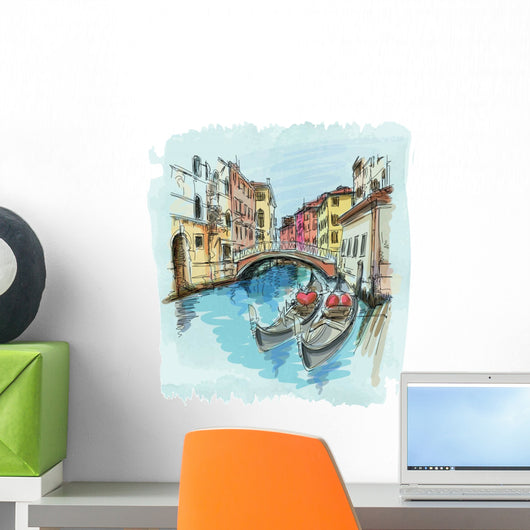 2 Gondolas Ponte Del Wall Decal