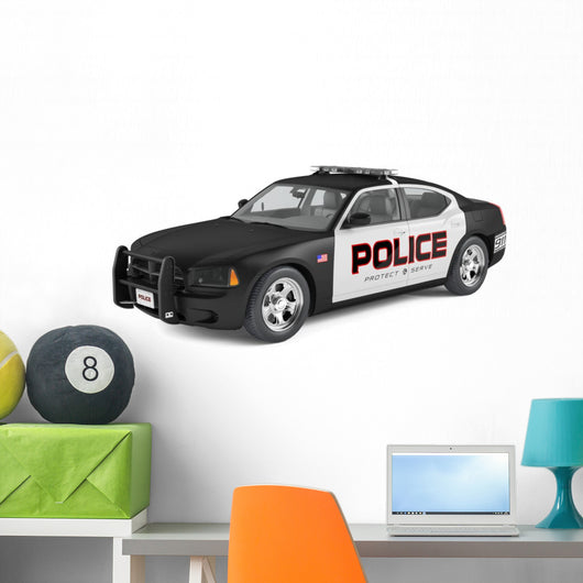 Sporty Police Car Wall Decal
